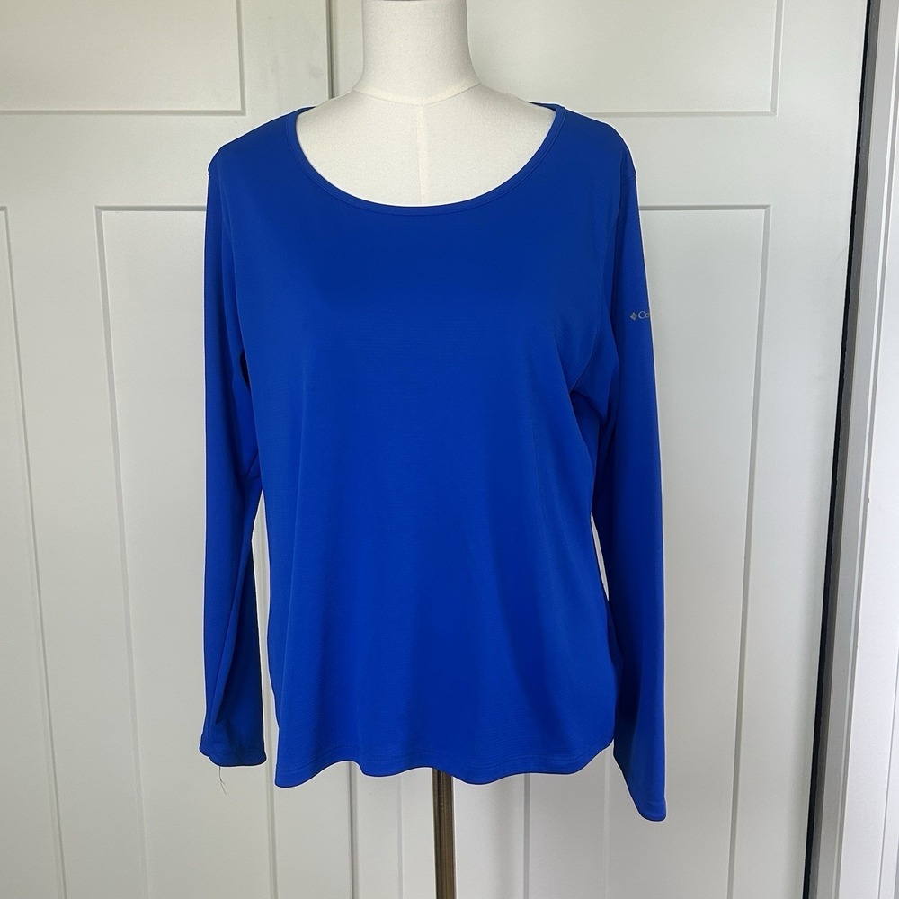 Columbia PFG Omni-shade Lightweight Long Sleeve Shirt Women's XL Royal Blue